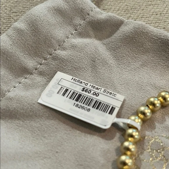 Kendra Scott Holland Gold Heart Stretch Bracelet in Pink Crystal/NWT - Picture 5 of 6